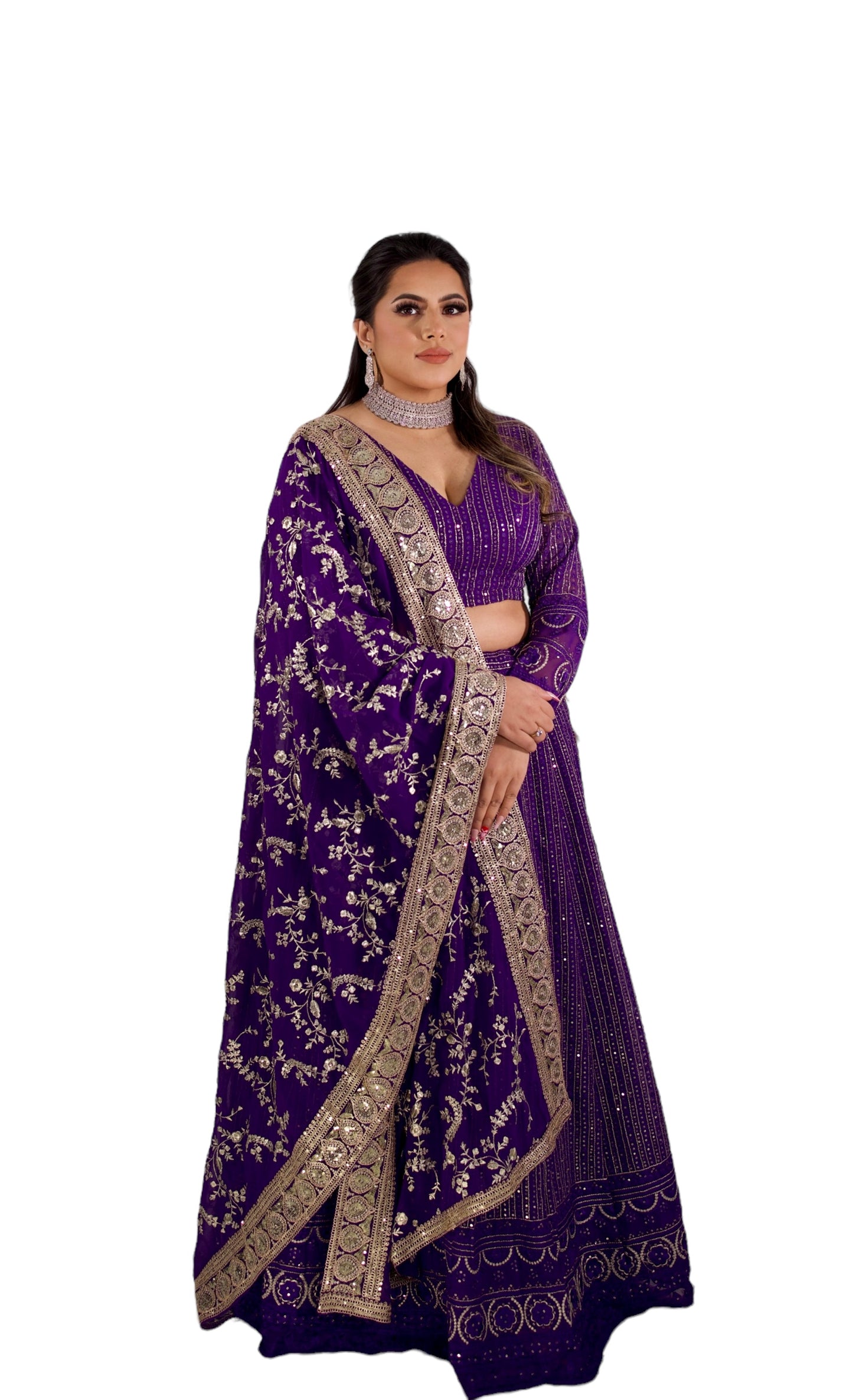 Saba - purple silk lehenga