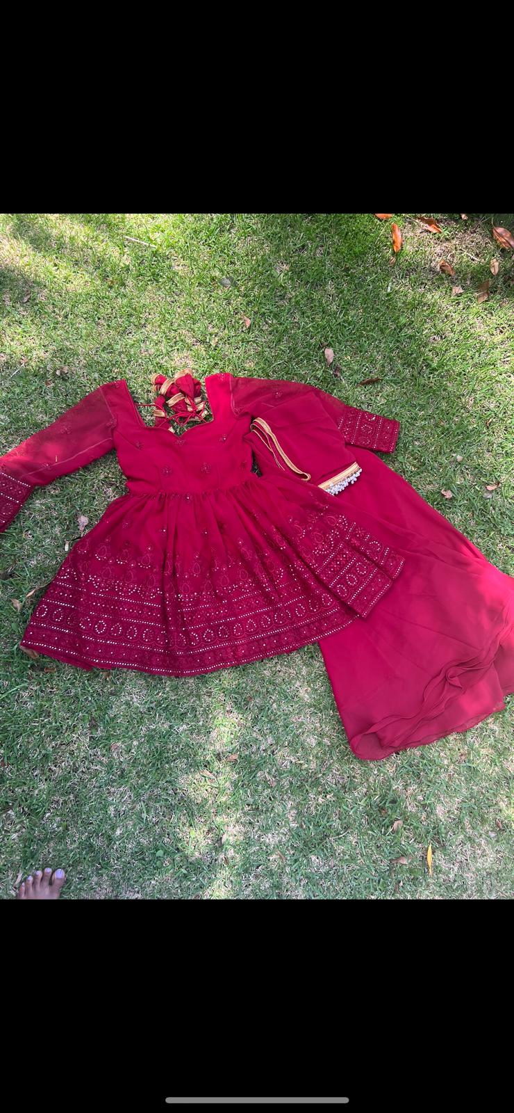 Maroon Nadia - Boutique Designer Short Anarkali